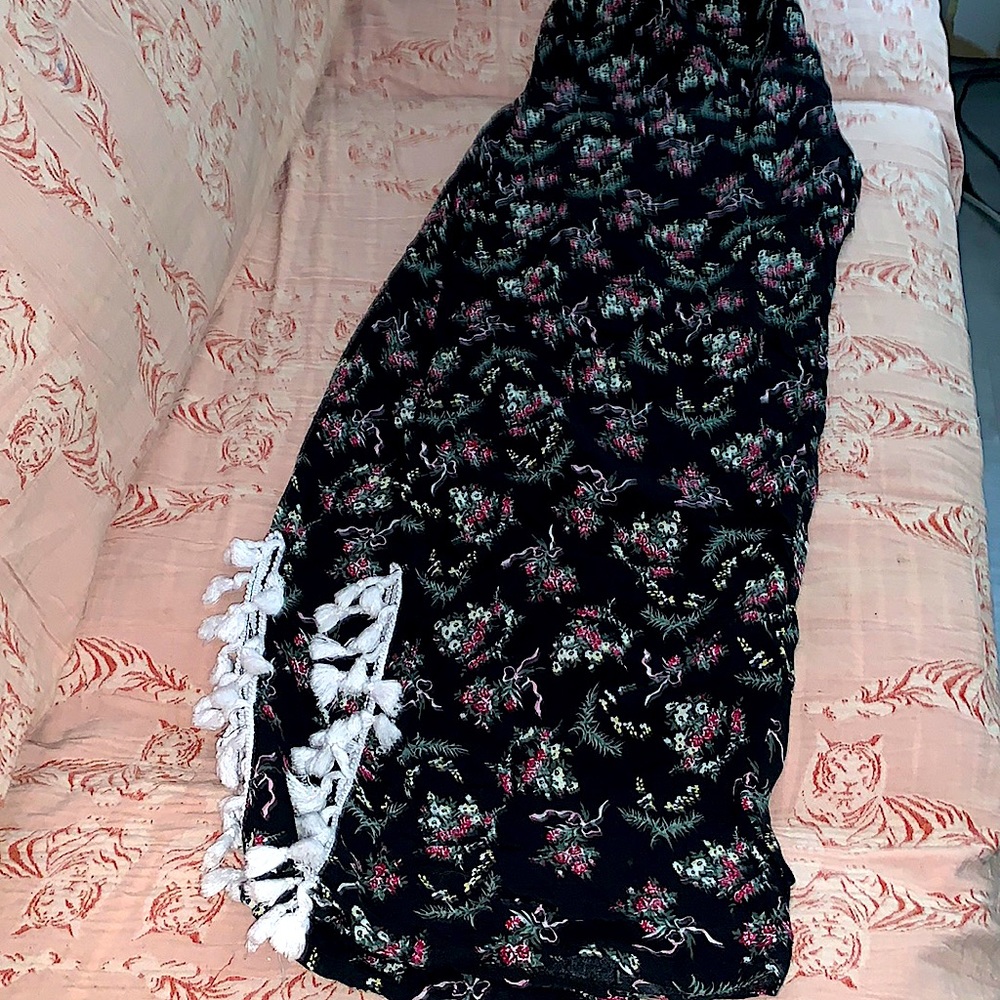 Black Floral Pants